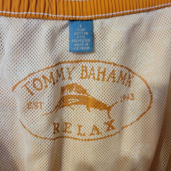 Tommy Bahama Men's Orange Print Swim Shorts Trunks Size L - Picture 3 of 5